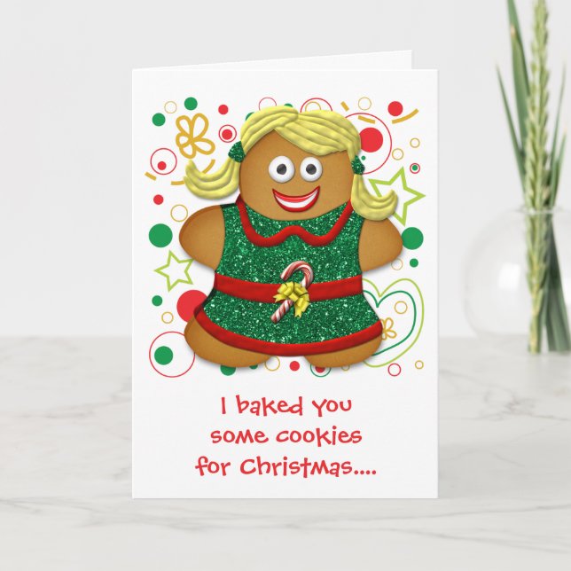 Cartes Pour Fêtes Annuelles Drôle Cartoon Cookie Noël Noël Noël Noël Fêtes (Devant)