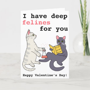 Cartes Pour Fêtes Annuelles Drôle chat felines caricature de la Saint Valentin