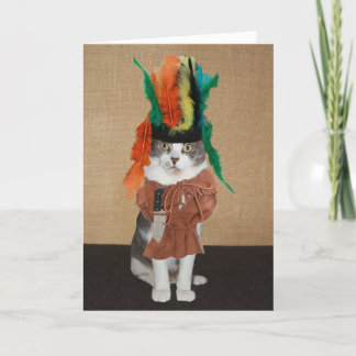 Cartes Pour Fêtes Annuelles Drôle Chef Chat Thanksgiving