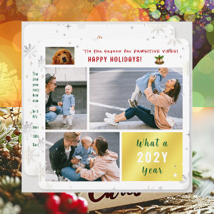 Cartes Pour Fêtes Annuelles Drôle Chien Chat 4 Photos Joyeux Vacances Pawsitiv