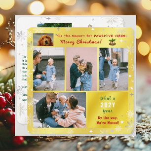 Cartes Pour Fêtes Annuelles Drôle Chien Chat Nous avons déménagé Nouvelle Mais