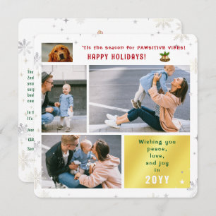 Cartes Pour Fêtes Annuelles Drôle Chien Chat Paix Amour Joie 4 Photos Mignonne