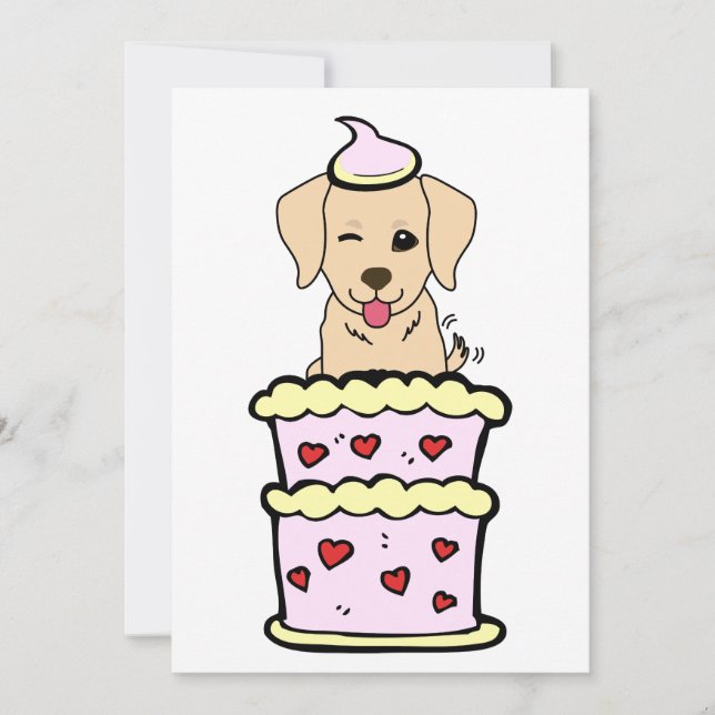 Cartes Pour Fêtes Annuelles Drôle chien d'extraction sautant hors d'un gâteau (Devant)