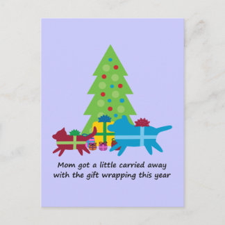 Cartes Pour Fêtes Annuelles Drôle Chien et Chat cadeaux de Noël
