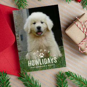 Cartes Pour Fêtes Annuelles Drôle Chien Noël Howlidays Animaux de compagnie Ph