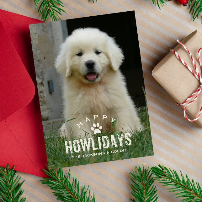 Cartes Pour Fêtes Annuelles Drôle Chien Noël Howlidays Animaux de compagnie Ph (Créateur téléchargé)
