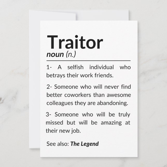 Cartes Pour Fêtes Annuelles Drôle collègue d'adieu, collègue quittant son empl (Devant)