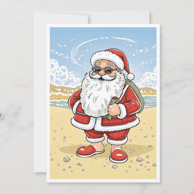 Cartes Pour Fêtes Annuelles Drôle Comic Père Noël Joyeux Noël (Devant)