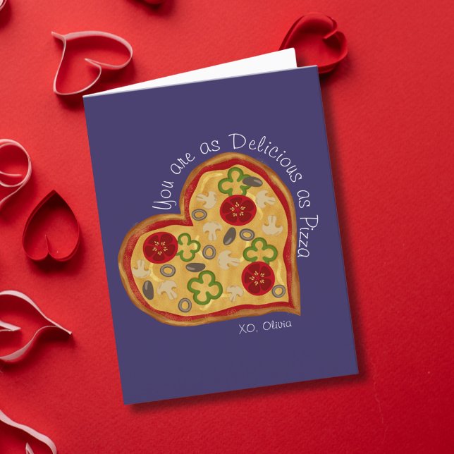 Cartes Pour Fêtes Annuelles Drôle comme délicieux que de la pizza Saint-Valent (Créateur téléchargé)