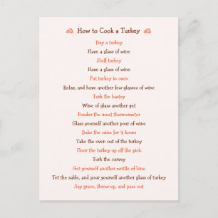 Cartes Pour Fêtes Annuelles Drôle Comment Cuire La Turquie Recette Thanksgivin