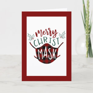 Cartes Pour Fêtes Annuelles Drôle COVID-19 JOLIE ChristMASQUE Vérification Buf