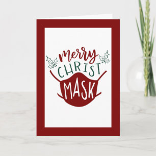 Cartes Pour Fêtes Annuelles Drôle COVID-19 MERRY ChristMASK Buffalo Check