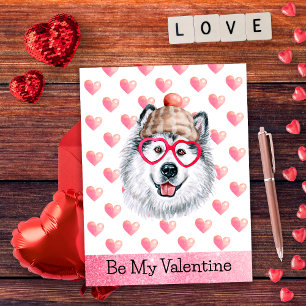 Cartes Pour Fêtes Annuelles Drôle d'Alaskan Be My Valentine Chien Saint-Valent