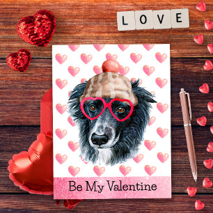 Cartes Pour Fêtes Annuelles Drôle de Border Collie Be My Valentine Chien Saint