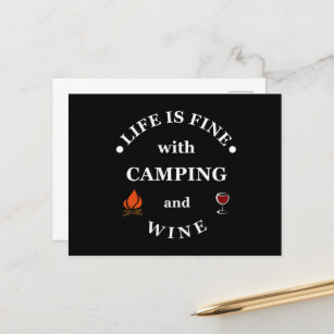 Cartes Pour Fêtes Annuelles drôle de camping et vin dire