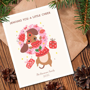 Cartes Pour Fêtes Annuelles Drôle de chien teckel Noël