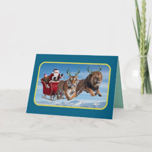 Cartes Pour Fêtes Annuelles Drôle de gros chat de Noël