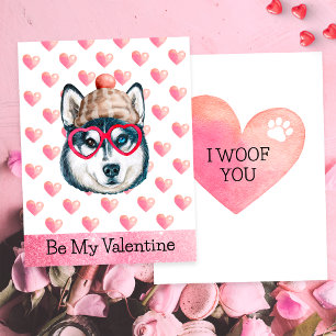 Cartes Pour Fêtes Annuelles Drôle de Husky Sibérien Je T'aime Toi Chien Saint