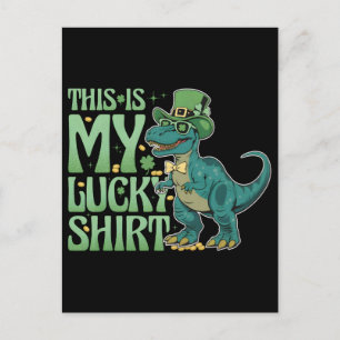 Cartes Pour Fêtes Annuelles Drôle de leprechaun dinosaure T-Rex de vacances de