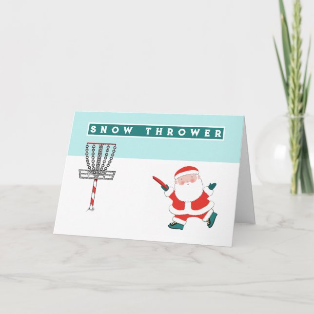 Cartes Pour Fêtes Annuelles Drôle de Noël de golf à disque (Devant)