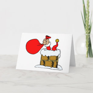 Cartes Pour Fêtes Annuelles Drôle de Noël Père Noël Cheminée Humour Vacances
