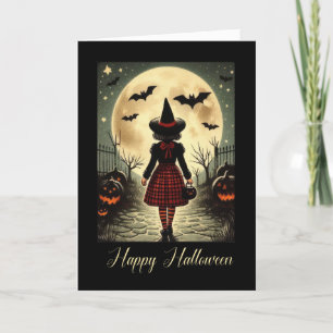 Cartes Pour Fêtes Annuelles Drôle de Petite Sorcière Vintage Halloween