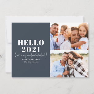 Cartes Pour Fêtes Annuelles Drôle de typographie moderne bonjour photo nouvell