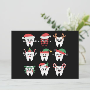 Cartes Pour Fêtes Annuelles Drôle Dental Noël Dents mignon Noël Dentiste