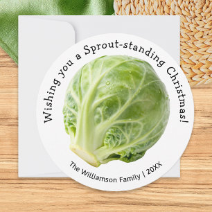 Cartes Pour Fêtes Annuelles Drôle d'humour de Noël à Bruxelles "Sprout-standin