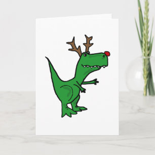 Cartes Pour Fêtes Annuelles Drôle dinosaure de Noël en renne