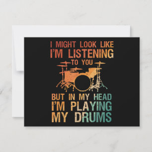 Cartes Pour Fêtes Annuelles Drôle Drummer Art Pour Hommes Femmes Drum Player P