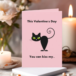 Cartes Pour Fêtes Annuelles Drôle Embrasse Mon Chat Noir Valentine