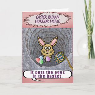 Cartes Pour Fêtes Annuelles Drôle film d'horreur lapin de Pâques