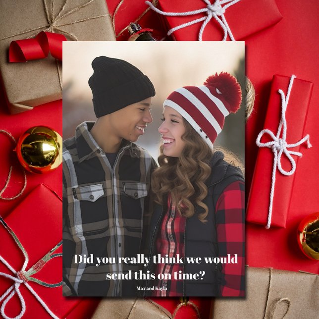 Cartes Pour Fêtes Annuelles Drôle fin Noël Famille Photo Belée (Créateur téléchargé)