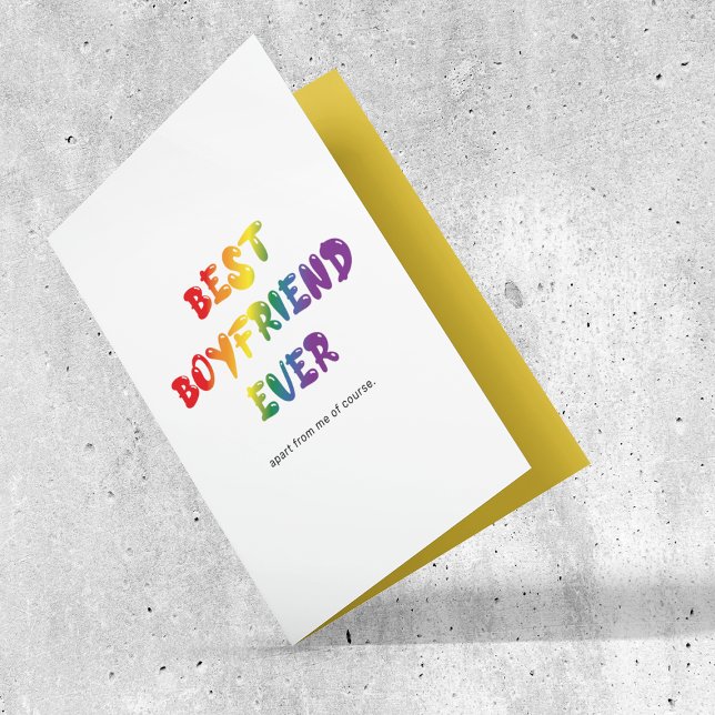 Cartes Pour Fêtes Annuelles Drôle Gay meilleur petit ami jamais (Créateur téléchargé)