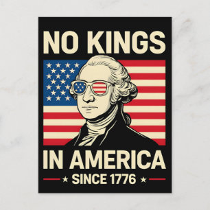 Cartes Pour Fêtes Annuelles Drôle George Washington Pas de rois Amérique 1776