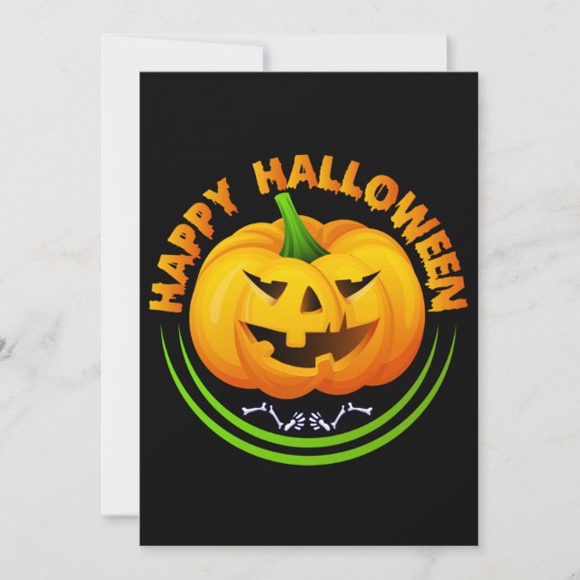 Cartes Pour Fêtes Annuelles Drôle Halloween Halloween Citrouille effrayant Car (Devant)