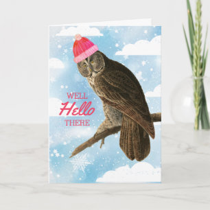 Cartes Pour Fêtes Annuelles Drôle hibou tricot crochet fait main Noël