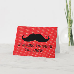 Cartes Pour Fêtes Annuelles Drôle hipster moustache vacances xmas moustaches