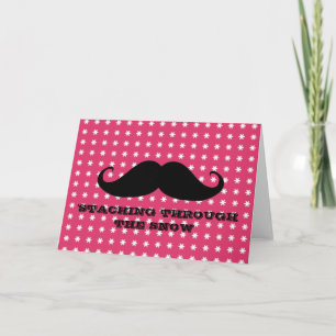Cartes Pour Fêtes Annuelles Drôle hipster moustache vacances xmas moustaches