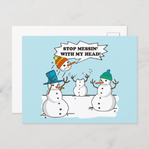 Cartes Pour Fêtes Annuelles Drôle hiver Snowmen Cartoon Plaisanterie