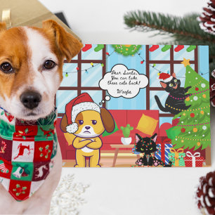 Cartes Pour Fêtes Annuelles Drôle Humour de Noël Bah Hum Chien