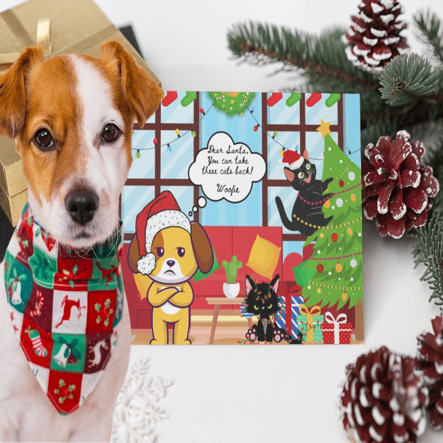 Cartes Pour Fêtes Annuelles Drôle Humour de Noël Bah Hum Chien (Créateur téléchargé)