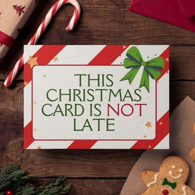 Cartes Pour Fêtes Annuelles Drôle Intelligent Unique Tardif Noël (This belated Christmas card explains that you are in fact right in sending a card well into January!)