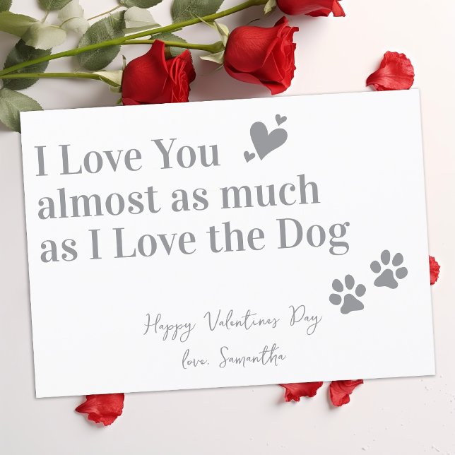 Cartes Pour Fêtes Annuelles Drôle J'Aime Le Chien Pet Valentines Jour (Créateur téléchargé)