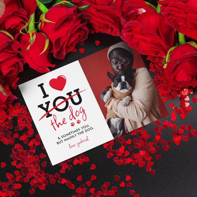Cartes Pour Fêtes Annuelles Drôle J'Aime Le Chien Valentines Day (Créateur téléchargé)
