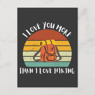 Cartes Pour Fêtes Annuelles Drôle Je T'Aime Plus Que J'Aime La Randonnée