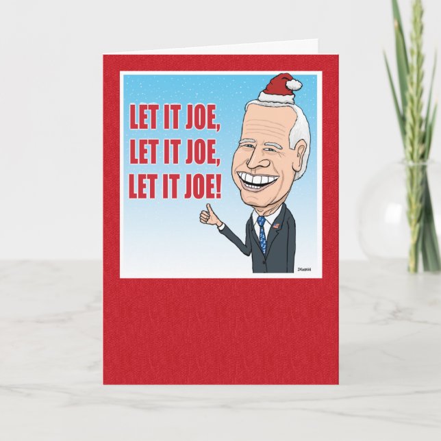 Cartes Pour Fêtes Annuelles Drôle Joe Biden Laissez-le Joe Noël (Devant)