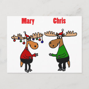 Cartes Pour Fêtes Annuelles Drôle joyeux Cartoon Christmoose