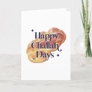 Cartes Pour Fêtes Annuelles Drôle Joyeux Jours de Challah Hanoukka Aquarelle 